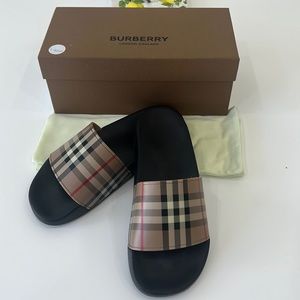 Burberry Women's Furley Vintage Check Slide Sandals.